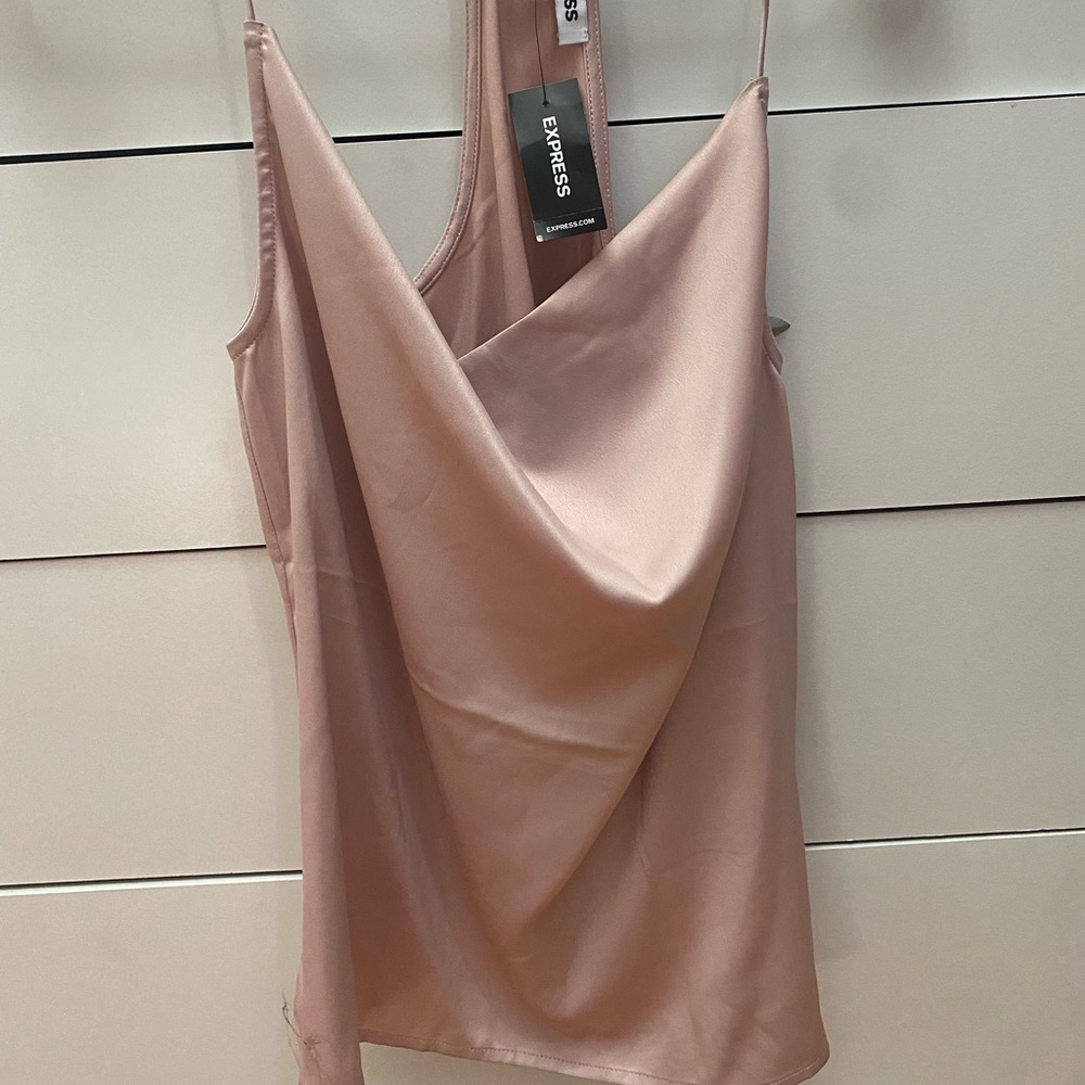 light pink cowl neck top